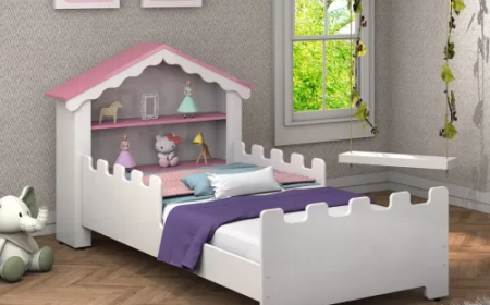 Cama Magia Juvenil Branco Com Rosa - Vitamov