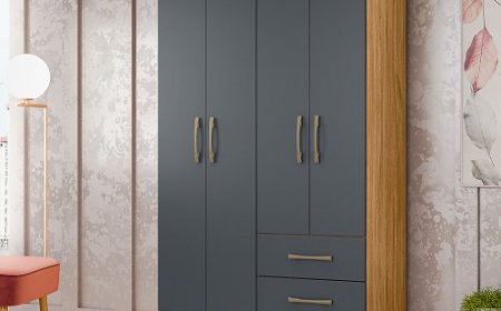 Guarda Roupa Solteiro 4 Portas 2 Gavetas Chile Moval - Branco